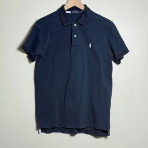 Polo Ralph Lauren Mens Shirt L Blue White Emblem Cotton Preppy Nautical